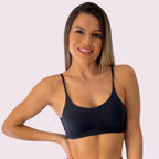 Top Yasmim Preto com Elástico Preto Shallow