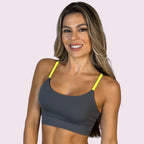 Top Isa Suplex Grafite com Metalizado Amarelo Neon