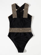 Maiô Feminino Elegante Frente Única com Bordado