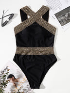 Maiô Feminino Elegante Frente Única com Bordado