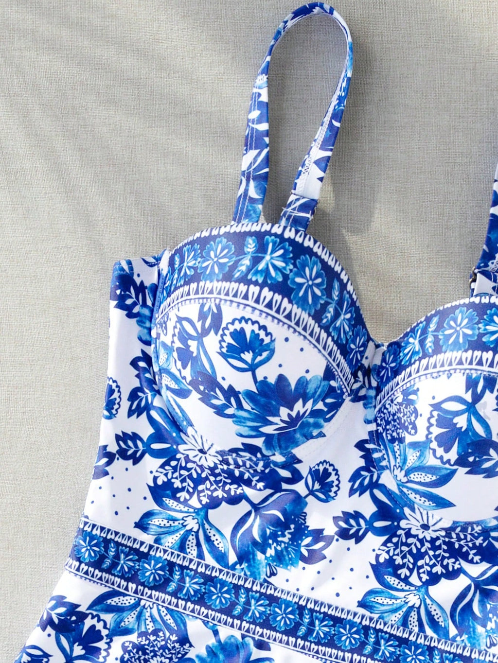 Maiô Feminino com Bojo Boho Azul