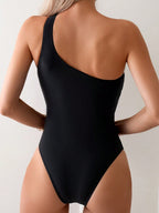 Maiô Feminino Um Ombro Só com Nó Frontal