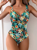 Maiô Feminino Costas Nadador Estampa Tropical
