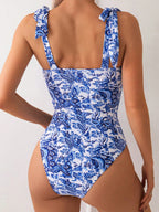 Maiô Feminino Decote V Estampa Retro