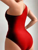 Maiô Assimétrico com Decote Franzido