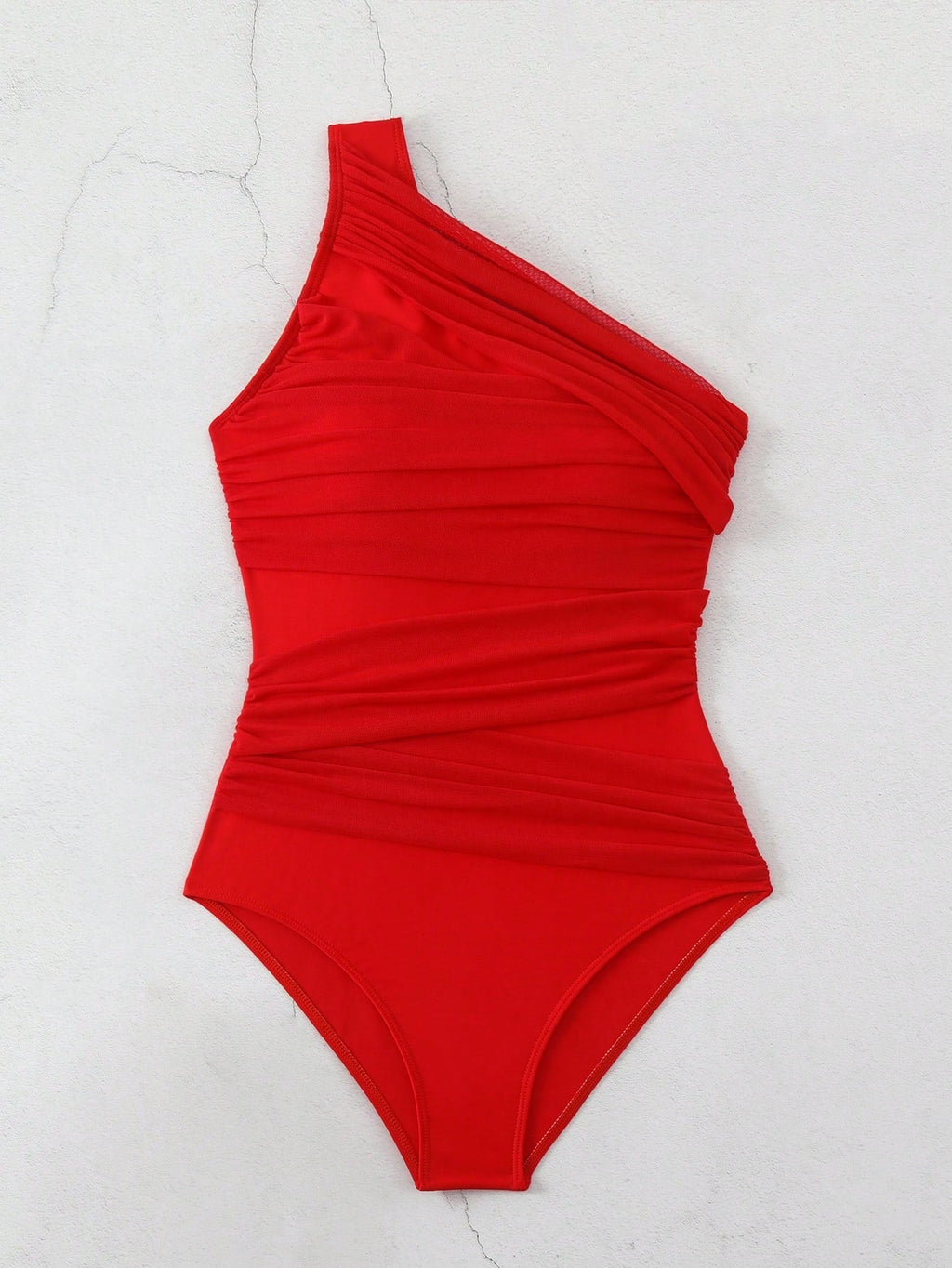 Maiô Assimétrico com Decote Franzido