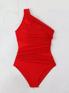 Maiô Assimétrico com Decote Franzido