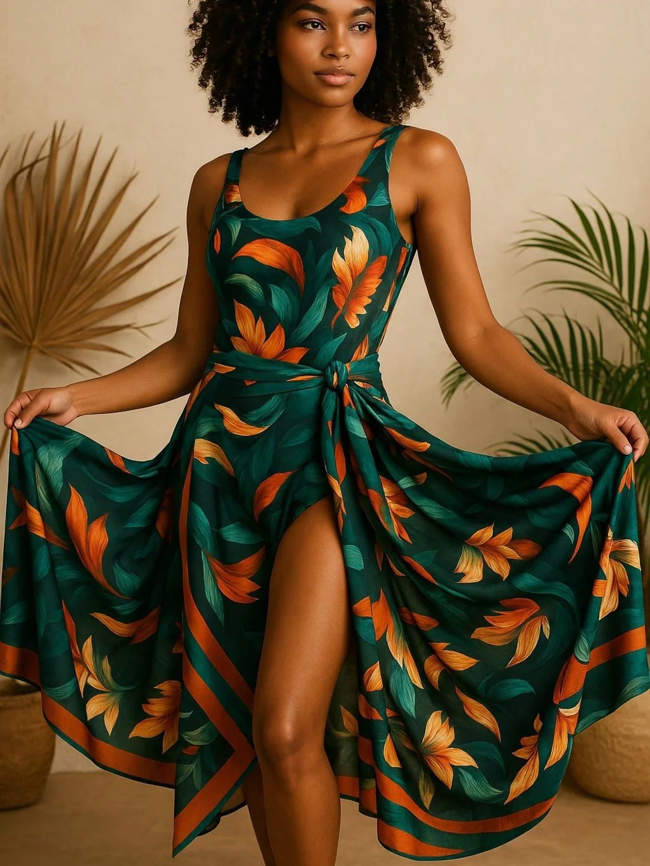 Kit Maiô Feminino + Saia Saída De Praia