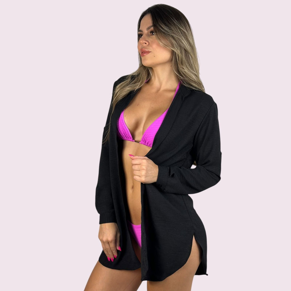 Camisa de Praia Preta G/GG