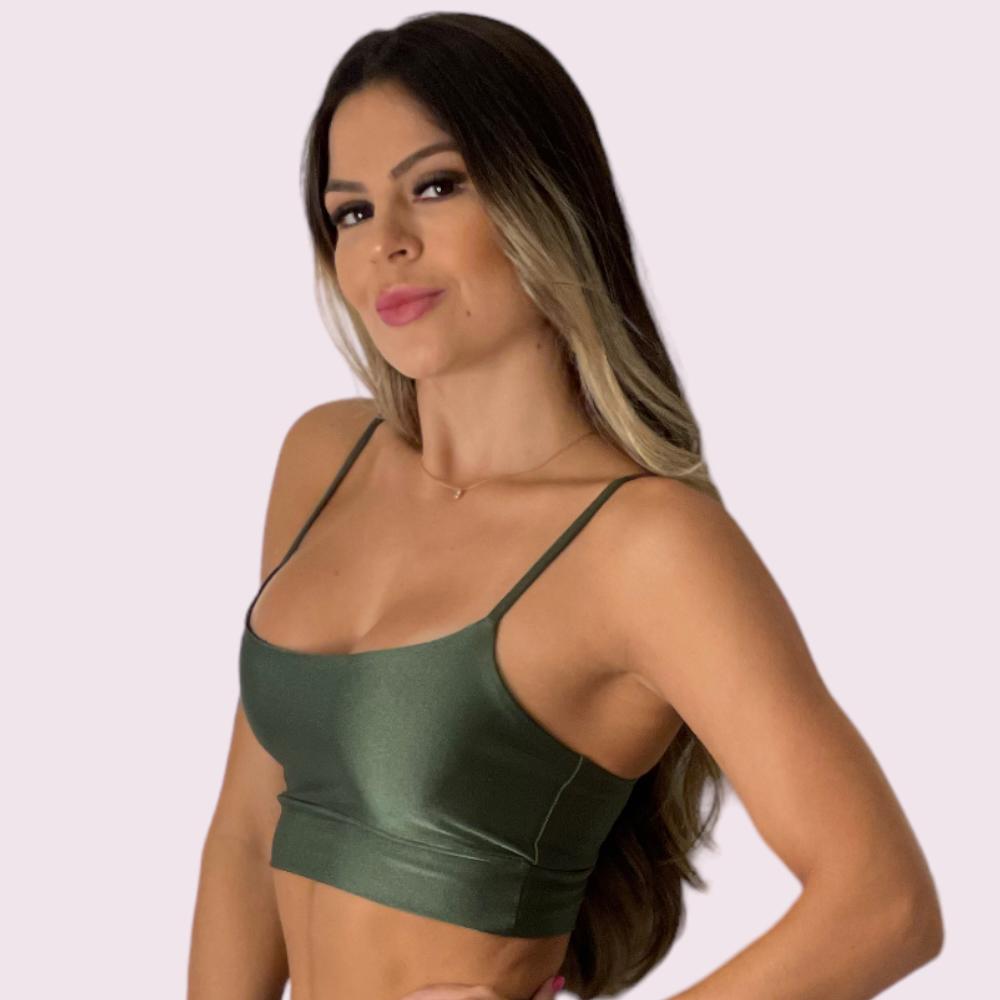 Top Isa Metalizado Verde Militar