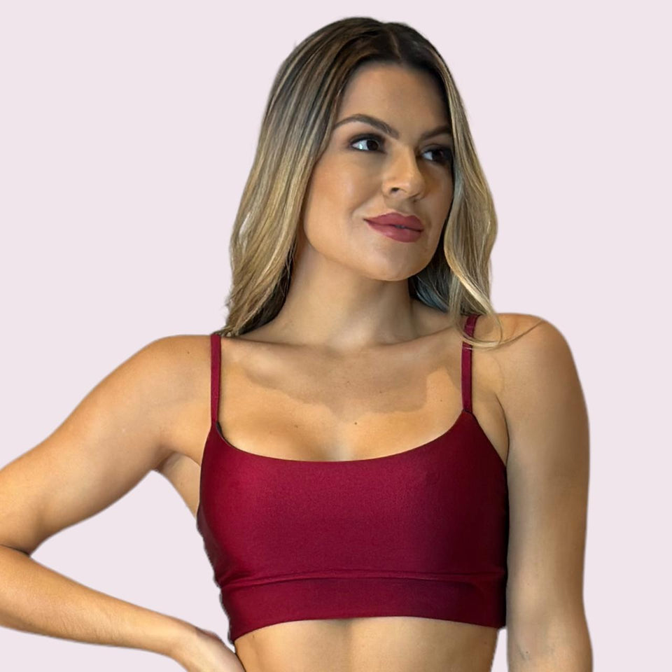 Top Isa Metalizado Cereja