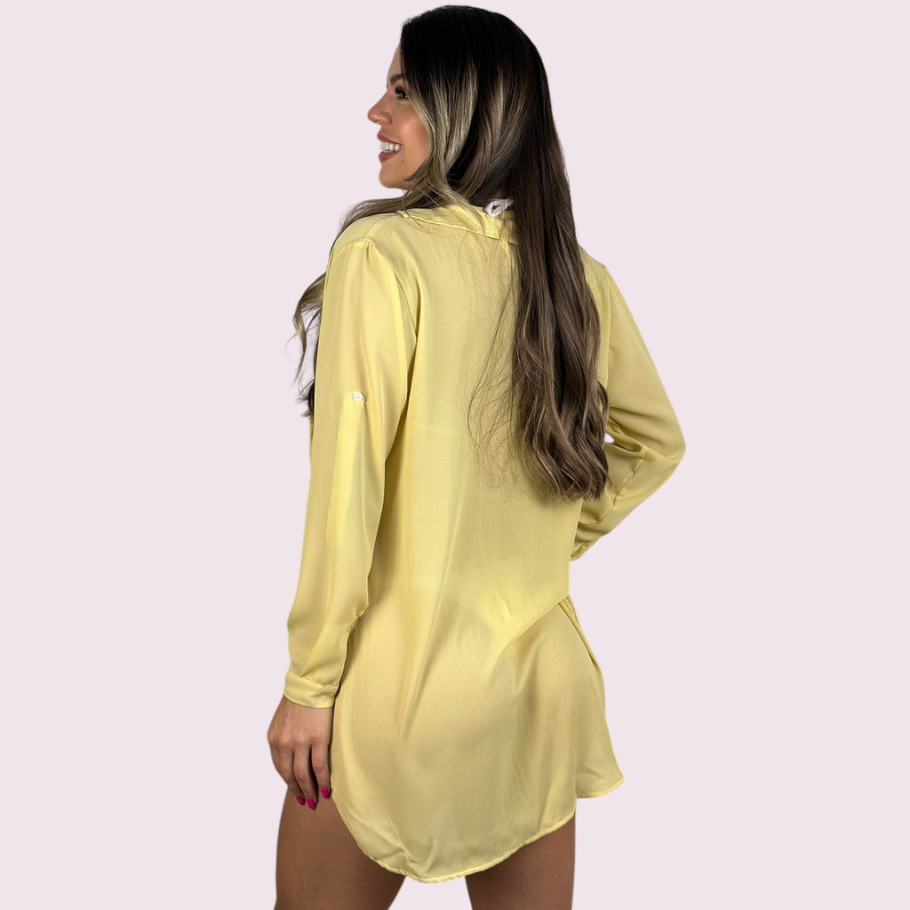 Camisa de Praia Amarelo Candy P/M