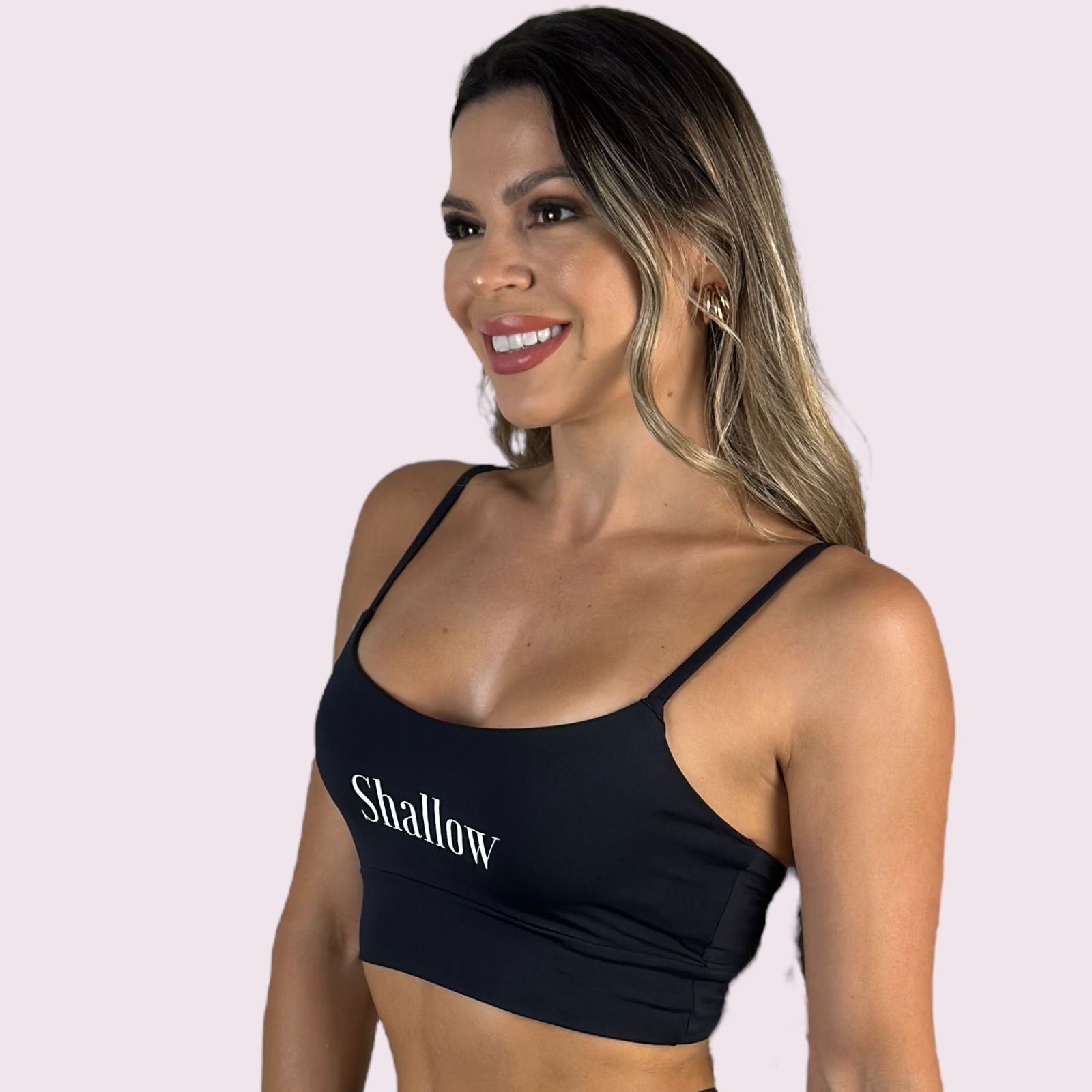 Top Isa Suplex Preto com Shallow Branco