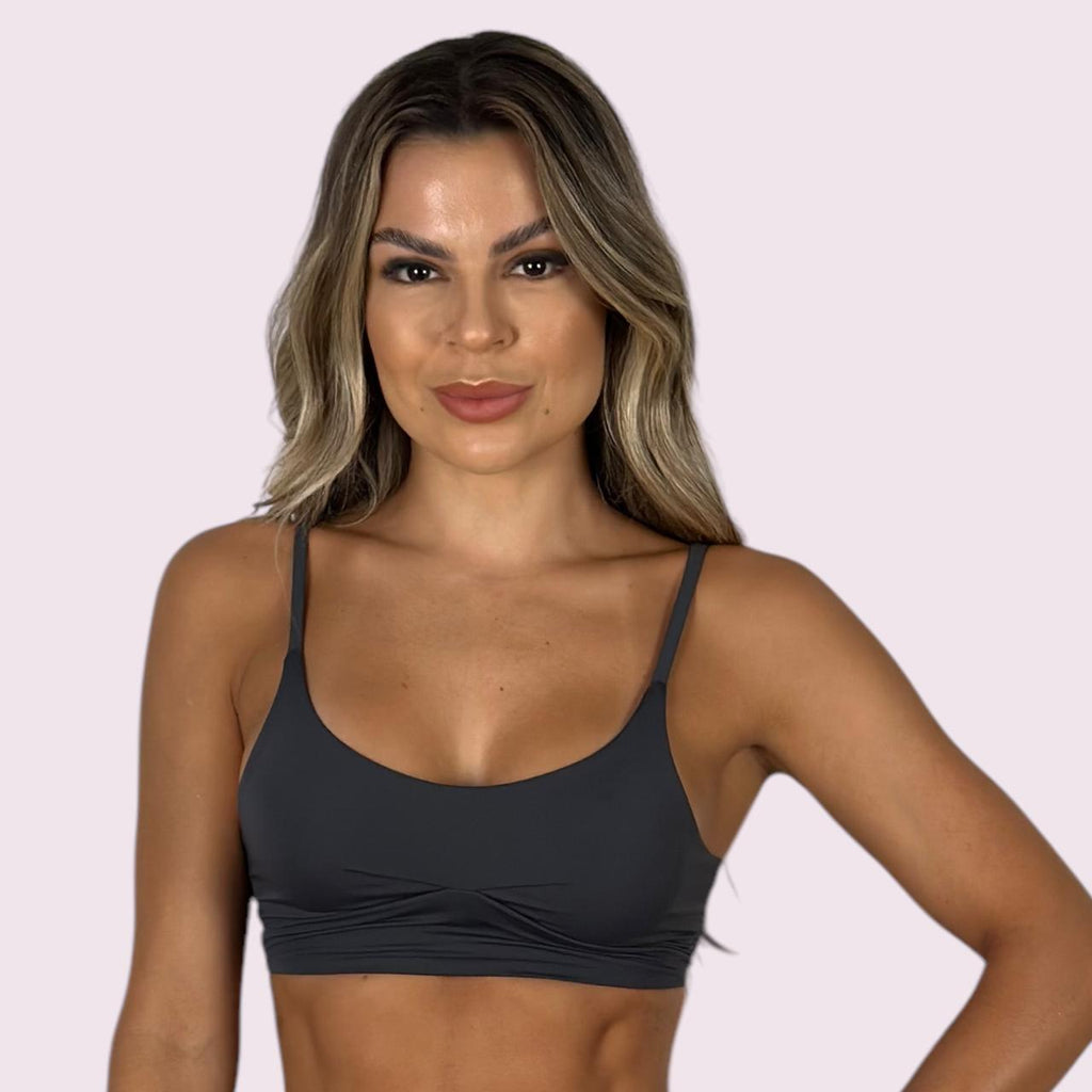 Top Yasmim Suplex Grafite com Amarelo Neon