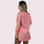 Camisa de Praia Listrada Vermelho G/GG