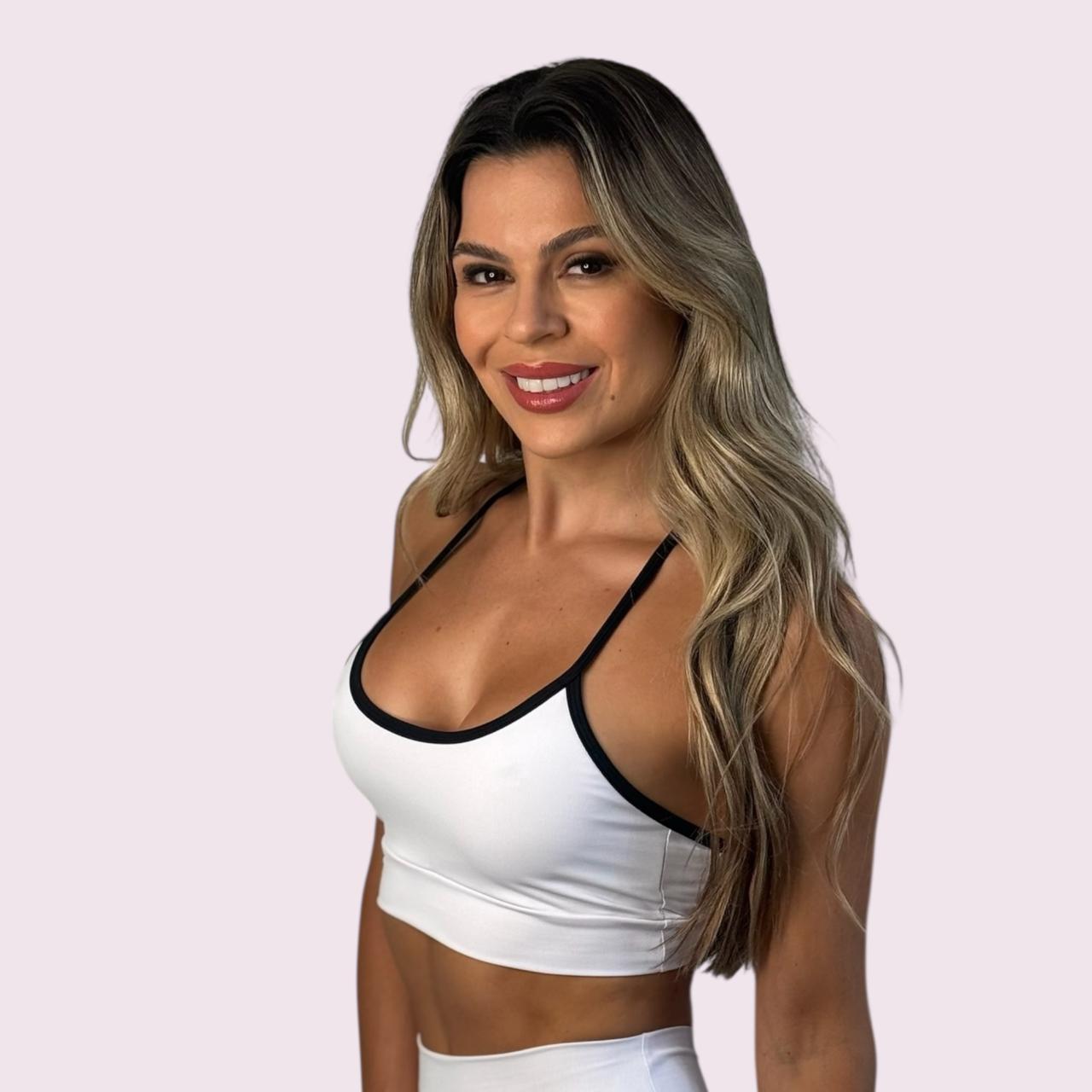 Top Lari Branco com Preto