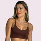 Top Yasmim Suplex Coffee com Off White