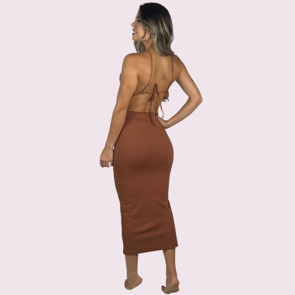 Saia Mid Texturizado Terracota