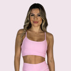Top Isa Cotelê Rosa Candy