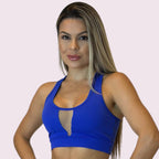 Top Ilusion Suplex Azul com Tule