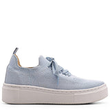Tênis Meia Casual Knit Azul Claro